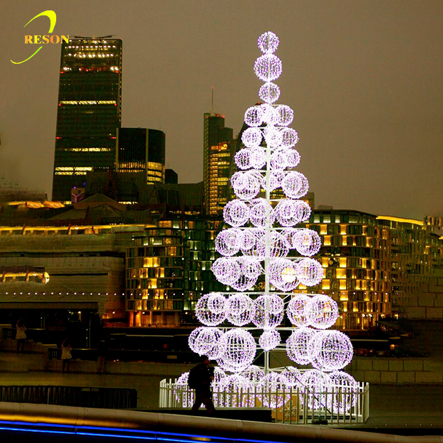 High end factory price waterproof Led ball tree for shopping center Christmas decoration