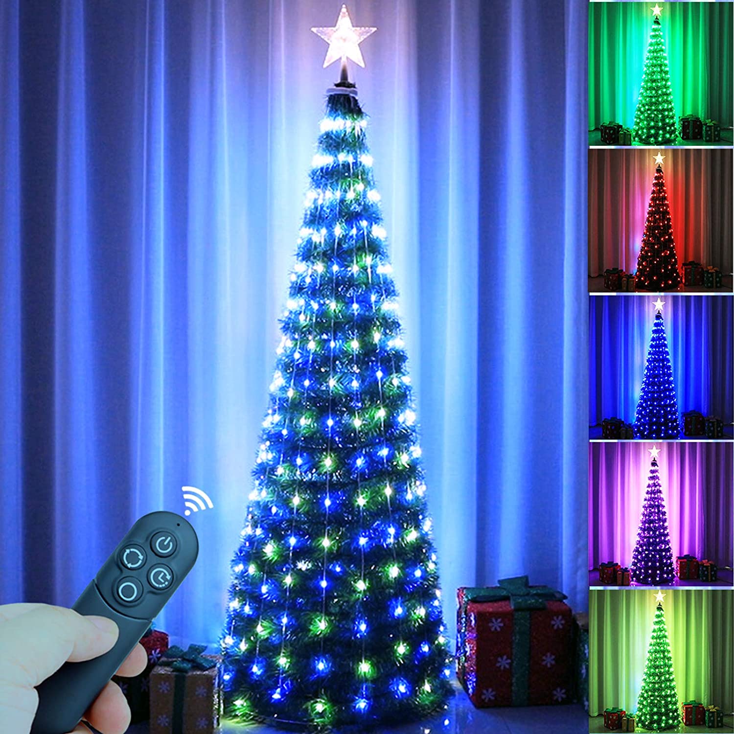 New 2021 Christmas Tree 4ft, 5ft, 6ft With Remote Control Multi-color Artificial Christmas Tree - 图片 3
