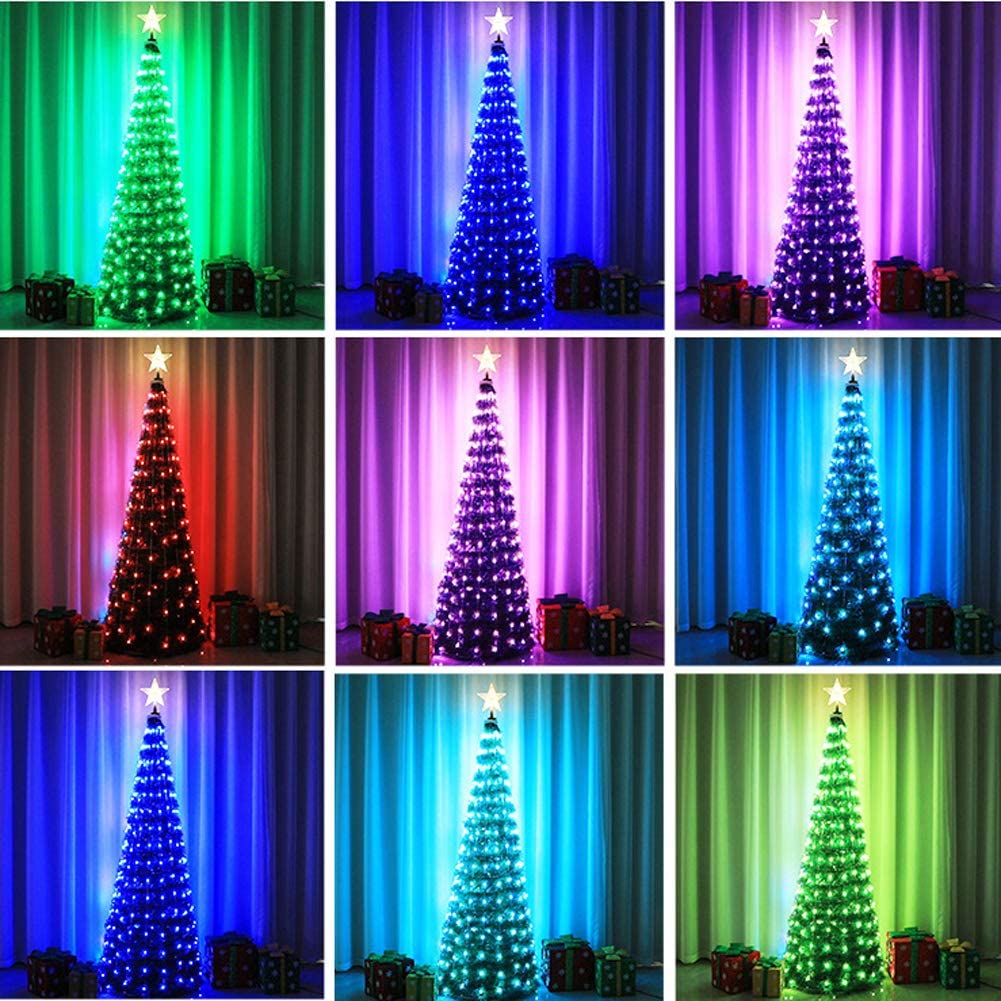 New 2021 Christmas Tree 4ft, 5ft, 6ft With Remote Control Multi-color Artificial Christmas Tree - 图片 4