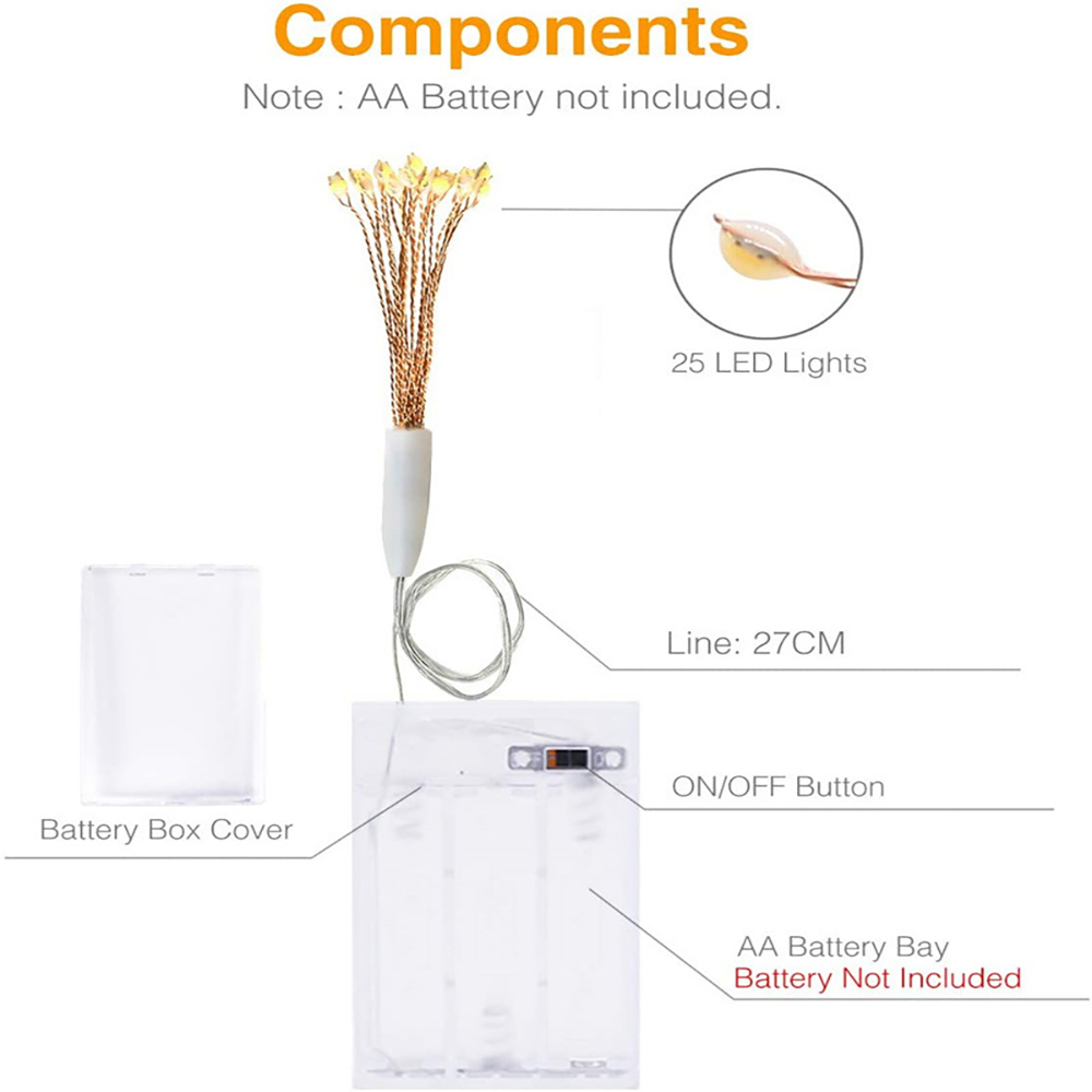 New Led Firework Lights Battery Lights Desktop Decoration Dandelion Lamp - 图片 7