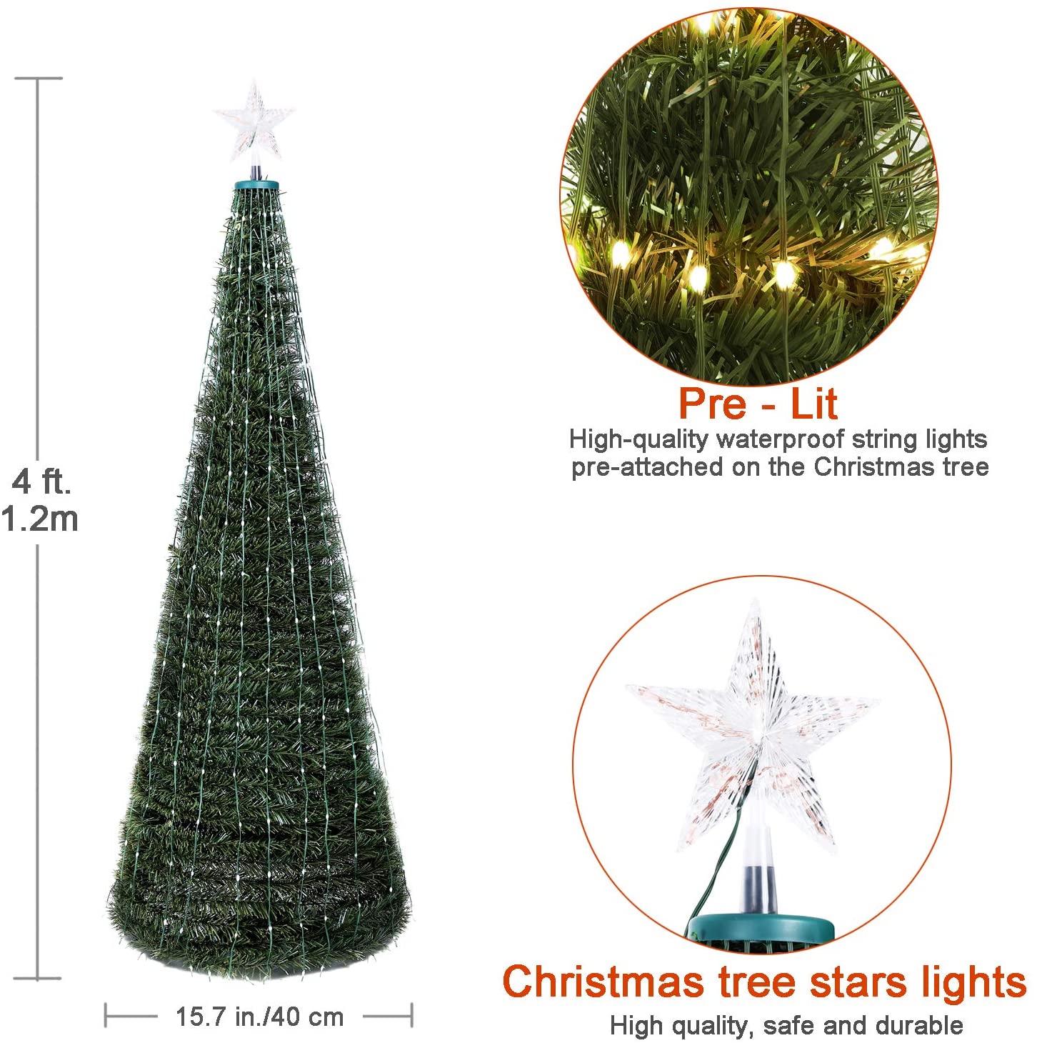 New 2021 Christmas Tree 4ft, 5ft, 6ft With Remote Control Multi-color Artificial Christmas Tree - 图片 5