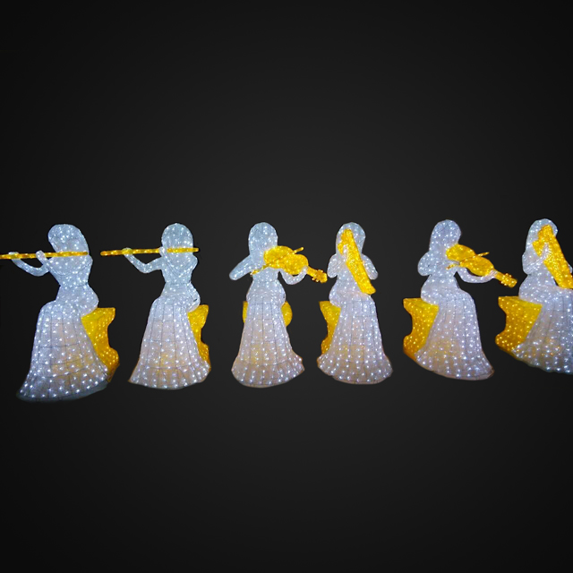 Lighting Acrylic Angel With Wings Sculpture - 图片 6