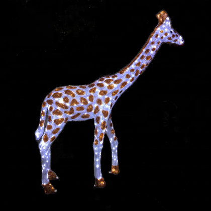 High Quality LED 3D Motif Light Giraffe Animal Sculpture Holiday Decoration Lighting