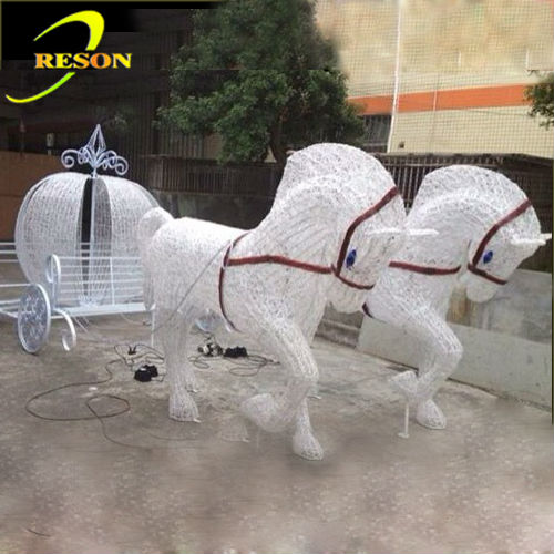 Garden lighting led lighted horse carriage for christmas - 图片 3