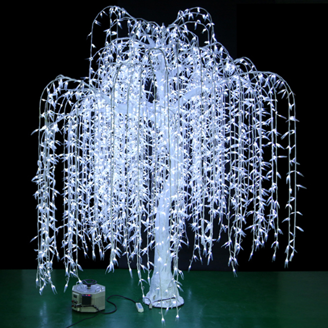 Outdoor waterproof artificial LED weeping Willow Tree lighting/ LED lighted willow tree lights