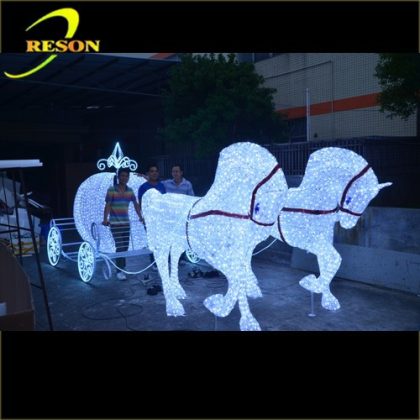 Garden lighting led lighted horse carriage for christmas