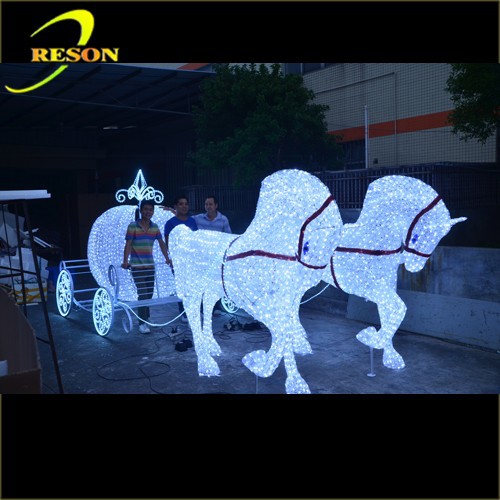 Garden lighting led lighted horse carriage for christmas