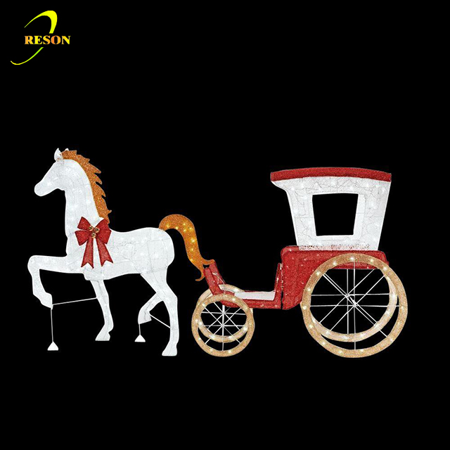 Christmas lights LED acrylic santa sleigh enchanted carriage - 图片 3