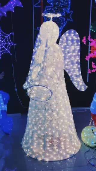 3D Decor Outdoor Christmas Led Lighted Angel Figurines - 图片 2