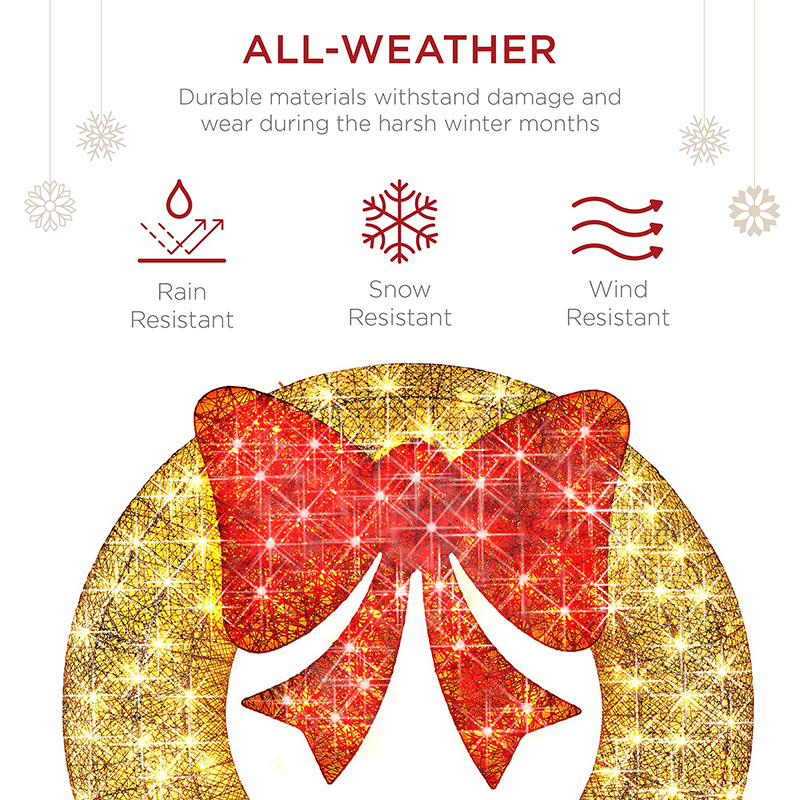 For Indoor And Outdoor Christmas Wreath With Led Lights Artifical Christmas Wreath - 图片 3