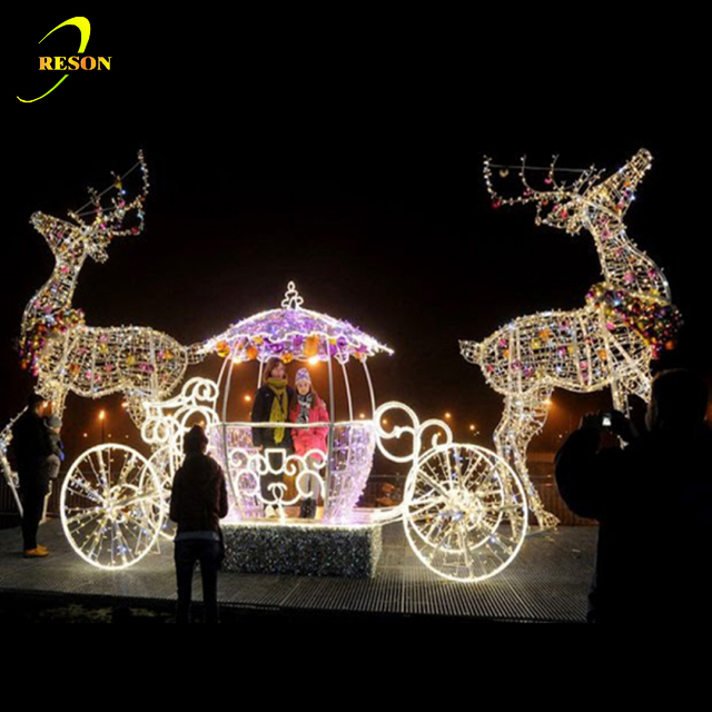 Christmas lights LED acrylic santa sleigh enchanted carriage - 图片 4