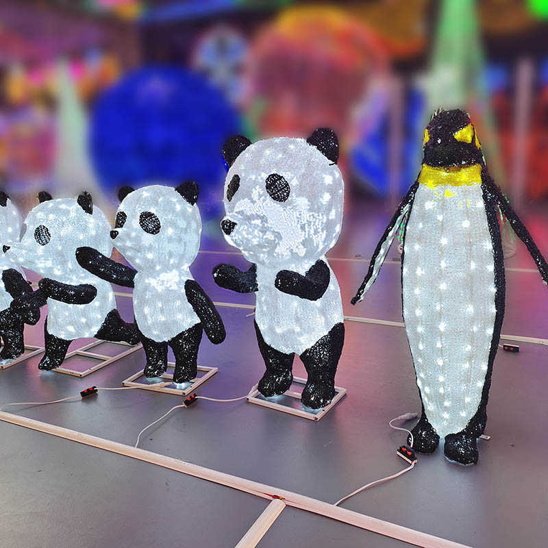 Customizable Outdoor Commercial Holiday Panda Decorate Festival Motif Light - 图片 4