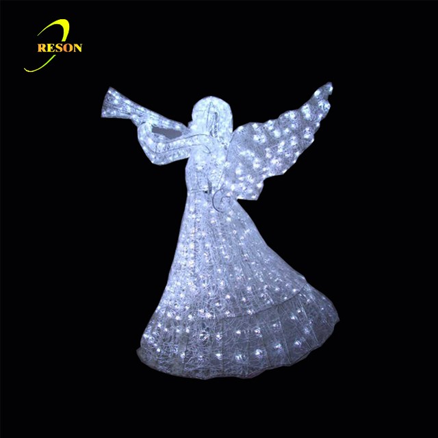 Lighting Acrylic Angel With Wings Sculpture - 图片 2