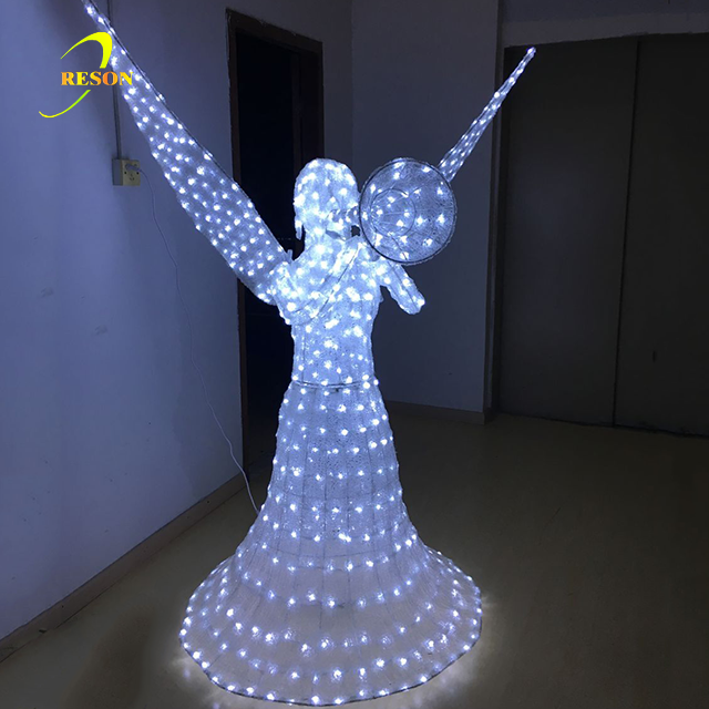 3D Decor Outdoor Christmas Led Lighted Angel Figurines - 图片 4