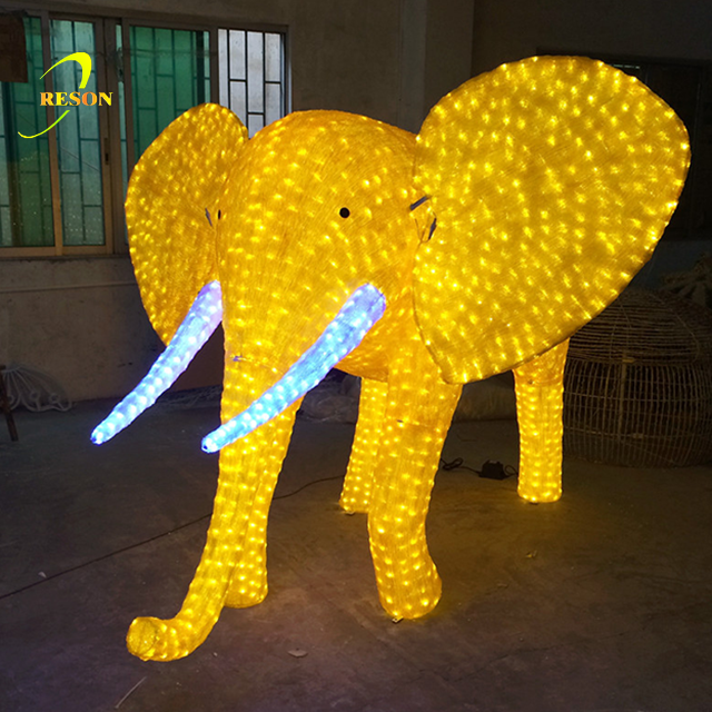 2019 new designs Christmas decoration party supplies led 3D animal elephant sculpture - 图片 3