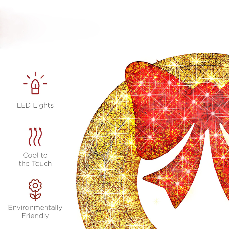 For Indoor And Outdoor Christmas Wreath With Led Lights Artifical Christmas Wreath - 图片 4