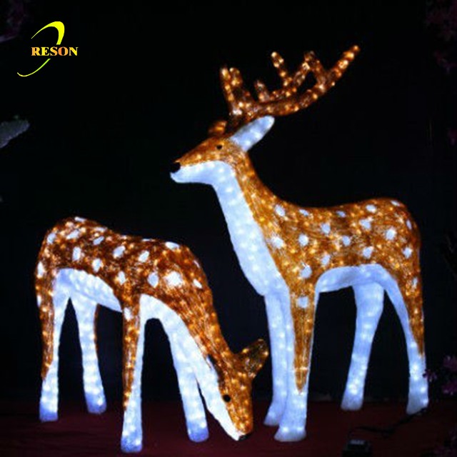 High Quality Christmas 3d Deer Motif Lighted Christmas LED 3D Acrylic Deer - 图片 3