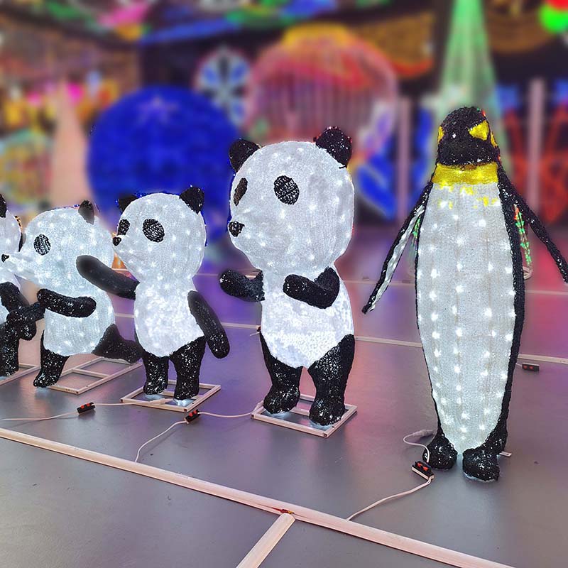 Customizable Outdoor Commercial Holiday Panda Decorate Festival Motif Light - 图片 5
