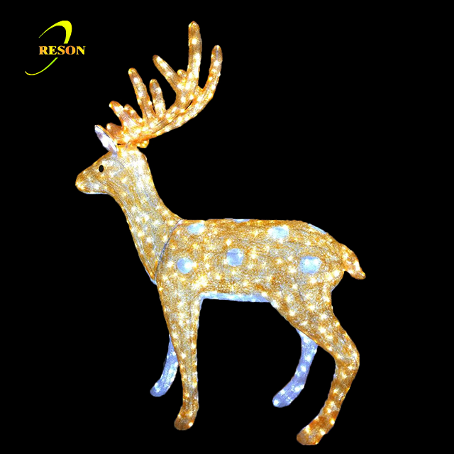 High Quality Christmas 3d Deer Motif Lighted Christmas LED 3D Acrylic Deer - 图片 4