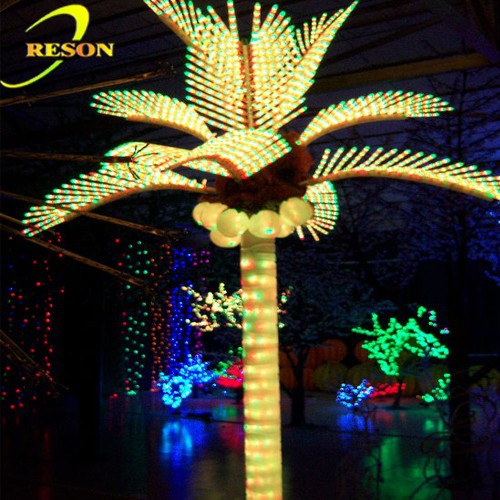 Colorful attractive LED palm tree light garden decoration lighting - 图片 5