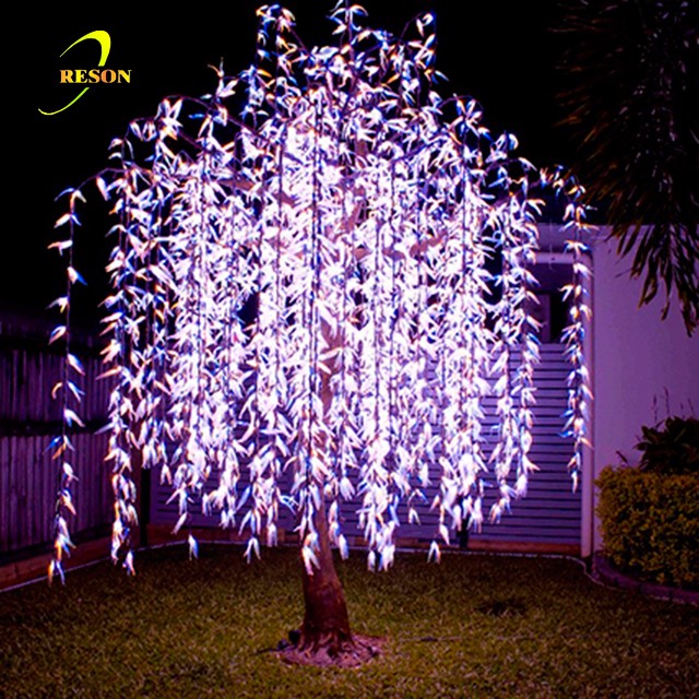 Outdoor waterproof artificial LED weeping Willow Tree lighting/ LED lighted willow tree lights - 图片 6