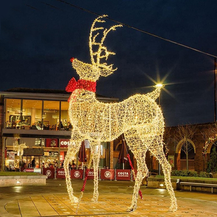 New Outdoor Festival 3D Led Deer Motif Light Park Decoration Deer Motif Light - 图片 3