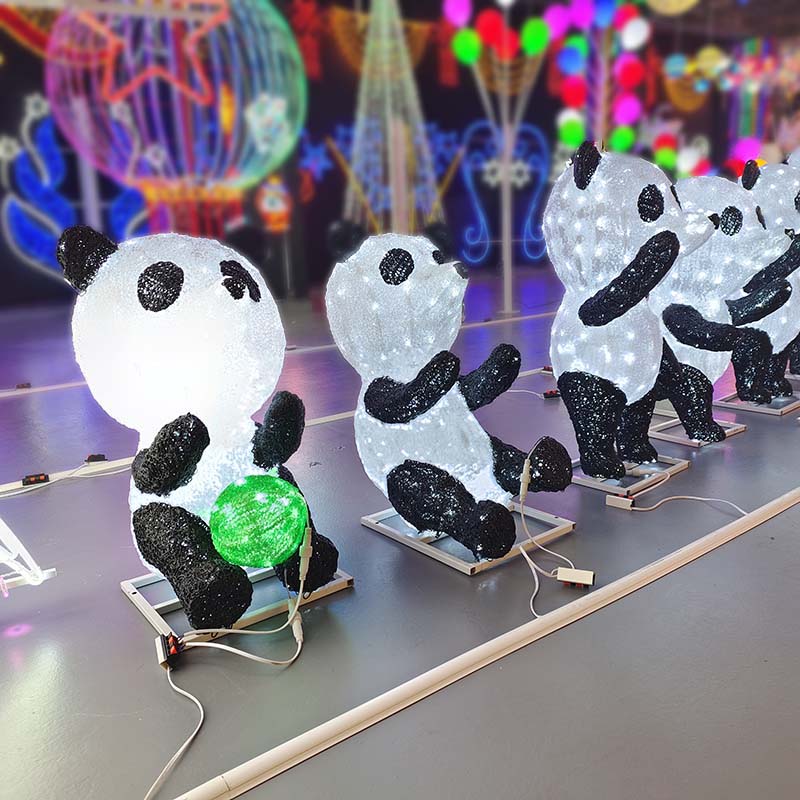 Customizable Outdoor Commercial Holiday Panda Decorate Festival Motif Light - 图片 6