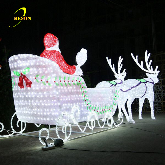 3D acrylic reindeer sleigh with led lights for wedding favor Christmas decoration - 图片 5