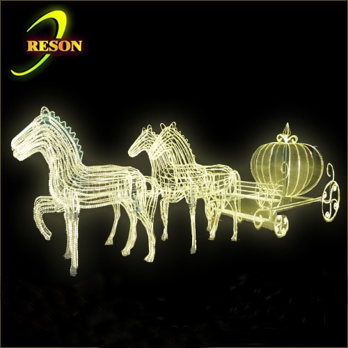 Garden lighting led lighted horse carriage for christmas - 图片 8