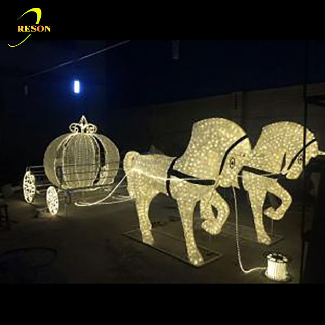 Christmas lights LED acrylic santa sleigh enchanted carriage - 图片 7