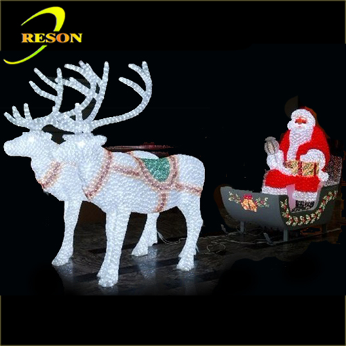 3D acrylic reindeer sleigh with led lights for wedding favor Christmas decoration - 图片 6