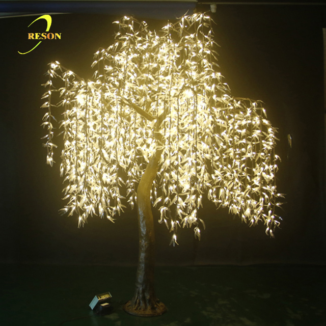 Outdoor waterproof artificial LED weeping Willow Tree lighting/ LED lighted willow tree lights - 图片 7