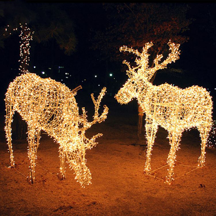Holiday Decoration Outdoor Waterproof Large Christmas Reindeer Motif Light Custom 3D Decoration Reindeer Light - 图片 5