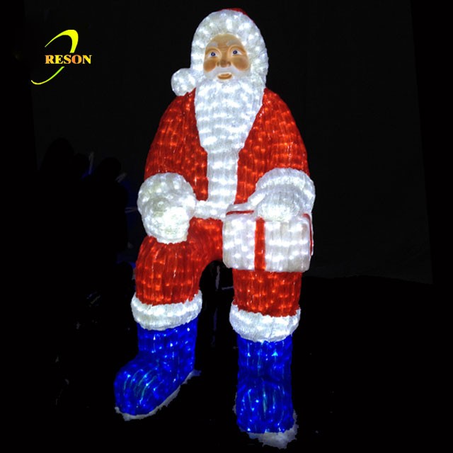Christmas Item Lighted Plastic Santa Claus - 图片 7