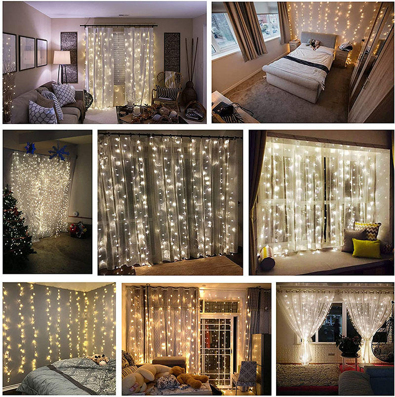 Holiday Lighting Home Christmas Party Fairy Light Indoor LED Curtain Christmas Lights Curtain - 图片 3