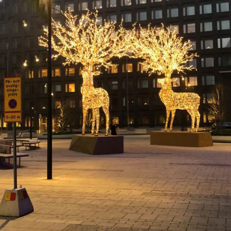 Holiday Decoration Outdoor Waterproof Large Christmas Reindeer Motif Light Custom 3D Decoration Reindeer Light - 图片 6