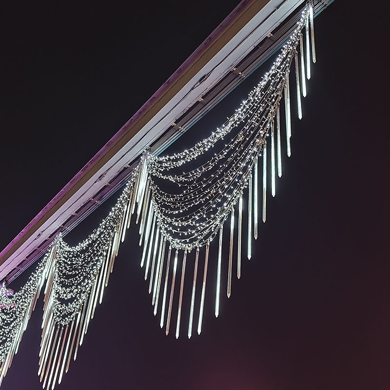 Outdoor Snow And Rain Christmas Lights Led Meteor Shower Christmas Lights 30Cm 8 Tube - 图片 5