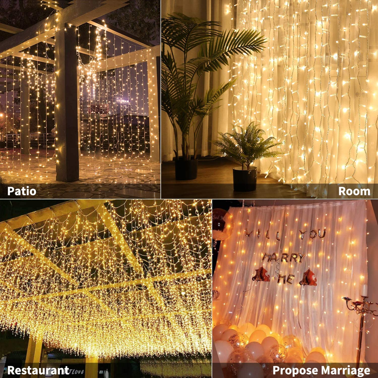 Home Wall Decoration Indoor And Outdoor Curtain Lights Led Curtain String Light - 图片 2
