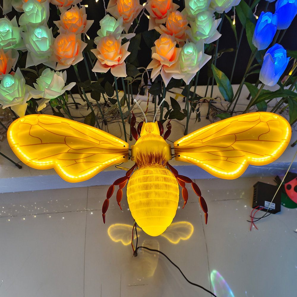 2022 Christmas 3D Dynamic Butterfly Light Park Led Yellow Butterfly Wing Light Holiday Party Decoration Light - 图片 5