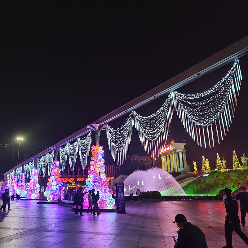 Outdoor Snow And Rain Christmas Lights Led Meteor Shower Christmas Lights 30Cm 8 Tube - 图片 6