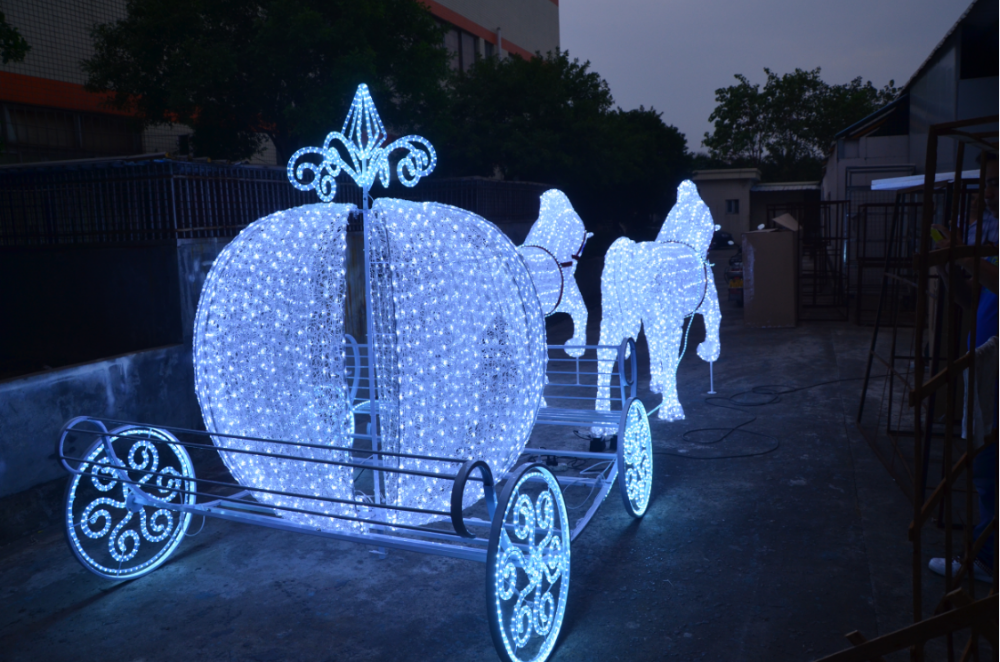 Garden lighting led lighted horse carriage for christmas - 图片 2